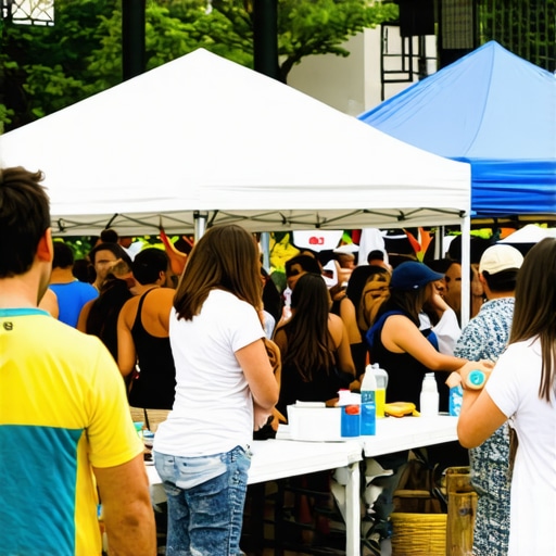 Local Community Engagement in Baton Rouge Business sponsoring Baton Rouge community event with crowd and Louisiana cultural elements