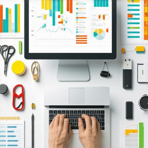 A workspace with SEO analytics tools and a laptop for local SEO management.