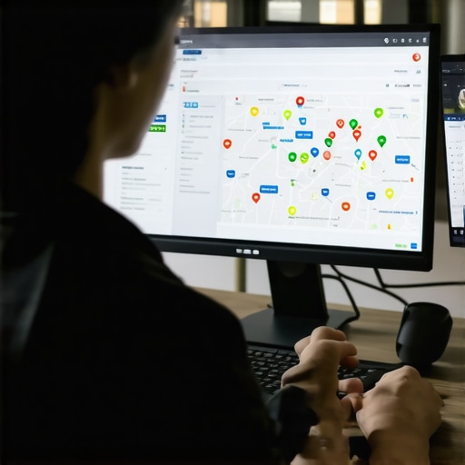 Person using various SEO tools on a computer for maintaining Google Maps rankings