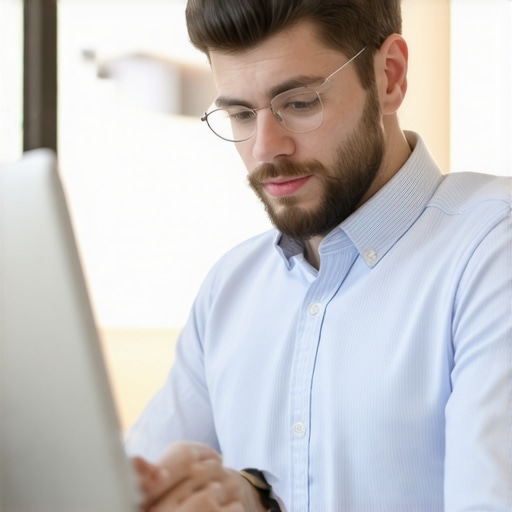 Business owner editing Google My Business profile on a laptop in Baton Rouge