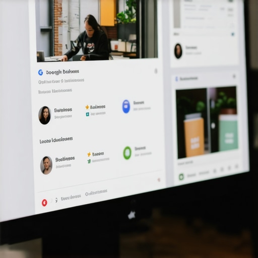 Screenshot of a Google My Business profile with positive reviews and complete business info.