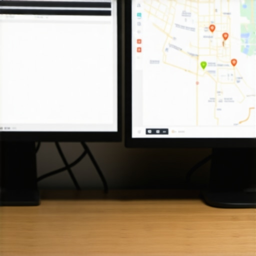 A person analyzing local SEO data on a computer with Baton Rouge city map on screen.