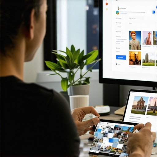 Business owner uploading photos to Google My Business in Baton Rouge