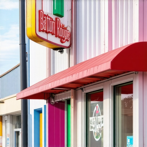 Exterior view of a business storefront in Baton Rouge on a busy street
