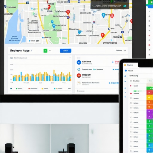 Business owner analyzing local SEO and Google Maps ranking analytics on desktop in Baton Rouge