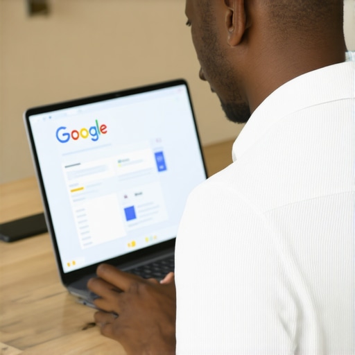 Optimizing GMB Profile for Baton Rouge Business owner updating Google My Business profile on laptop in Baton Rouge